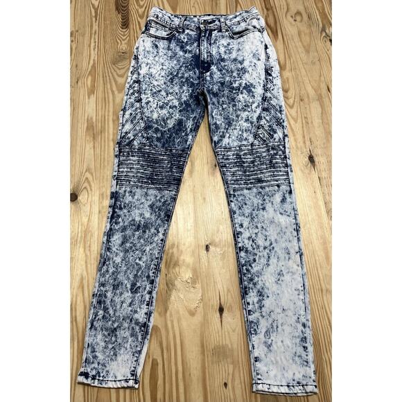 Red Fox Premium Acid Wash Moto Skinny Ankle Jeans Women’s Junior 11 27x29 - Picture 1 of 5